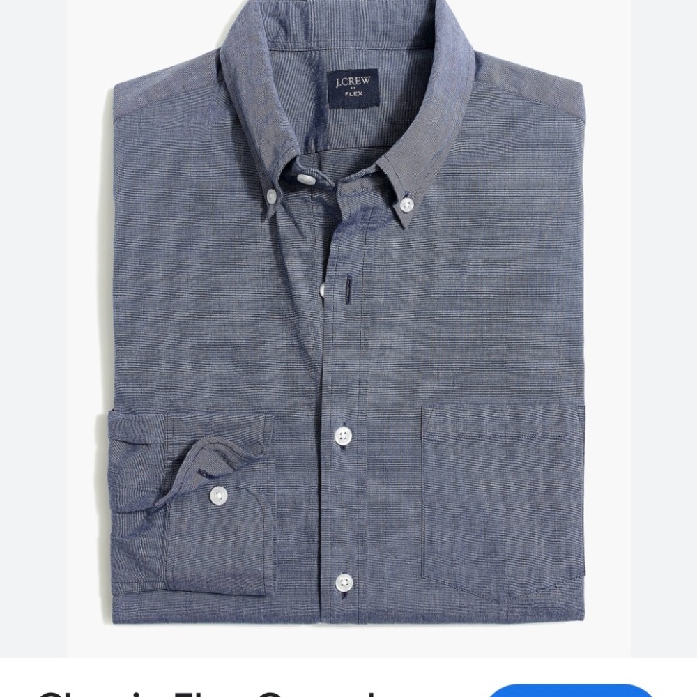J. Crew Men's Slate Slim Flex Washed Button Down Shirt